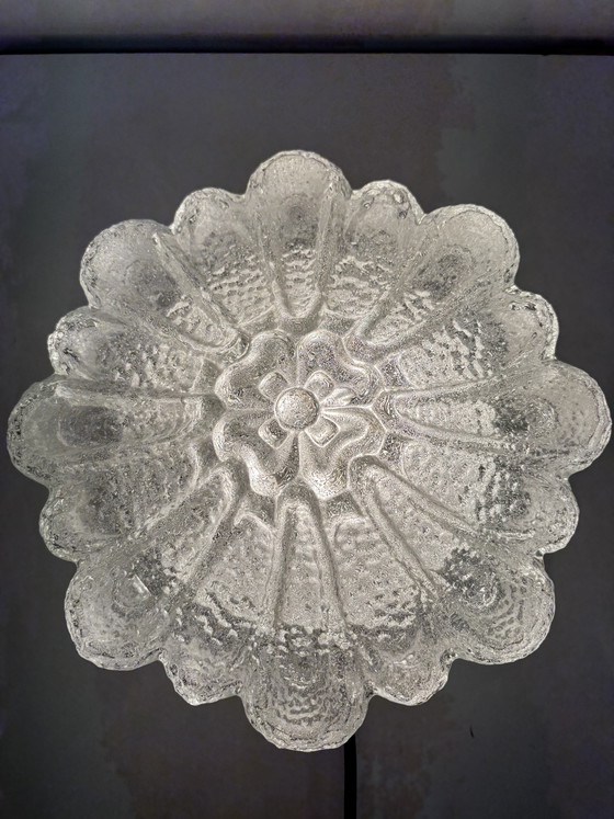 Image 1 of Vintage Ijsglas Plafonnière "Morgenstjerne" Iced Flower– West-Duitsland
