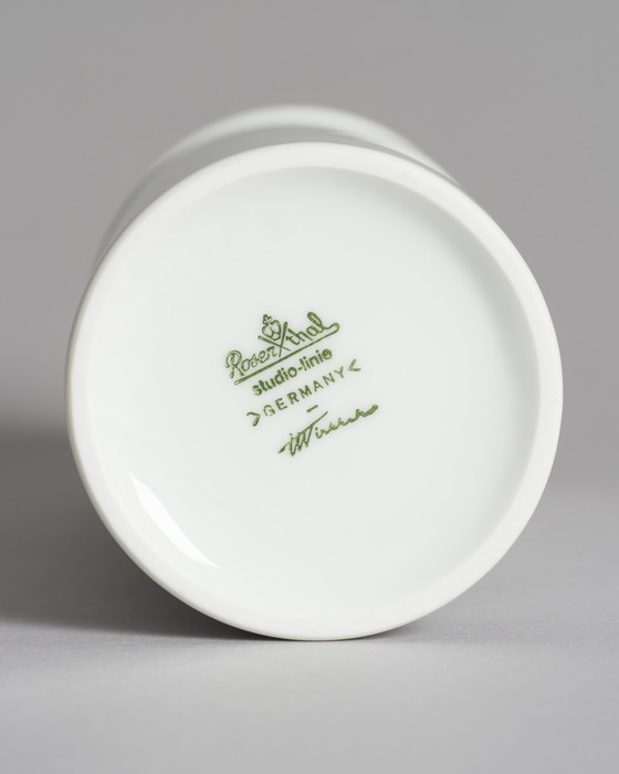 Image 1 of Rosenthal Glossy & Matte Porcelain Vase Duo Tapio Wirkkala Vintage Mid-Century