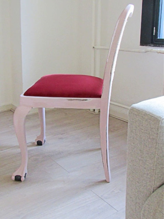 Image 1 of Sedia antica in legno in stile Chippendale vintage