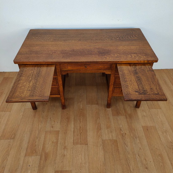 Image 1 of Antique wooden banker's desk desk workstation