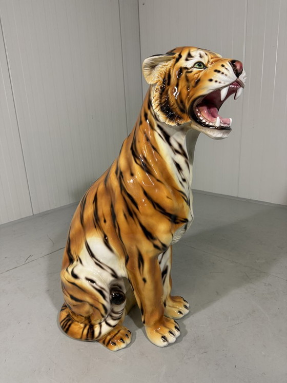 Image 1 of Grande tigre in ceramica, Italia, anni '70