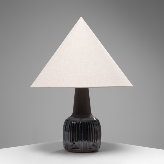 Lampada da tavolo in ceramica Modello 1039 di Søholm Stoneware, Danimarca, anni '60, Lampade da tavolo, Nero (foto 3 di 8)