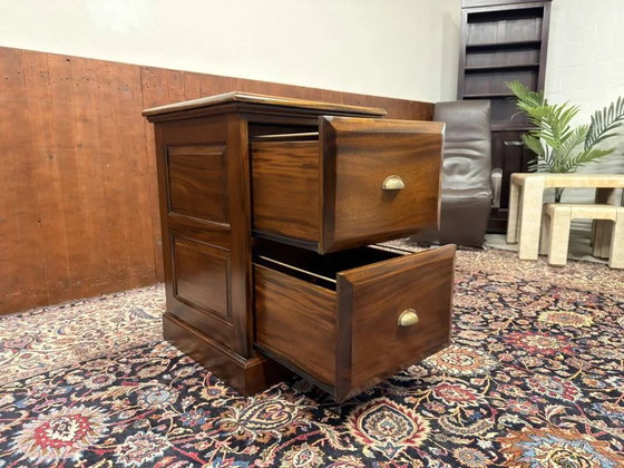 Classic English Mahogany Chest of Drawers, Brass, Brown, Chesterfield (photo 7 of 9)