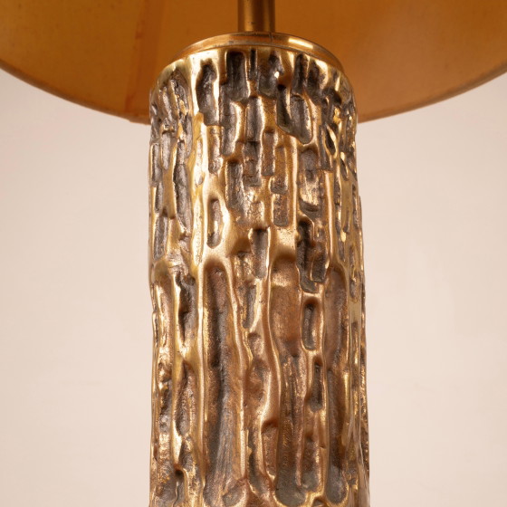 Luciano Frigerio Brutalistische italienische Messinglampe 1970 – Tischlampen, Brass, Italian Design (photo 13 of 18)