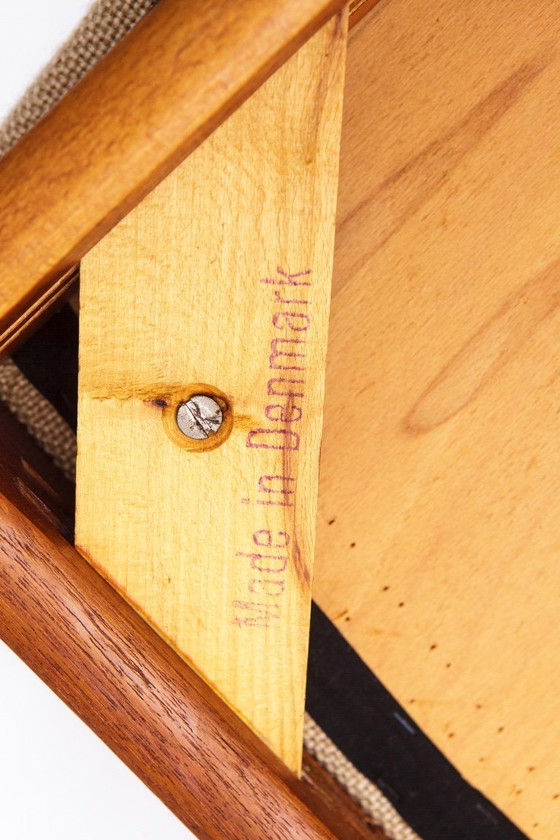 Image 1 of Set of 4 Danish Teak Chairs – 1960s Mid-Century Modern Dining Chairs, Restored & Reupholstered, Made in Denmark