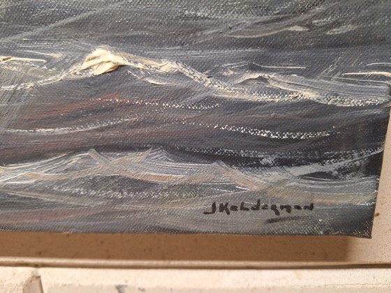 Marine – J. Kaldegnan, Peintures et dessins, Wood, Canvas (photo 4 of 8)