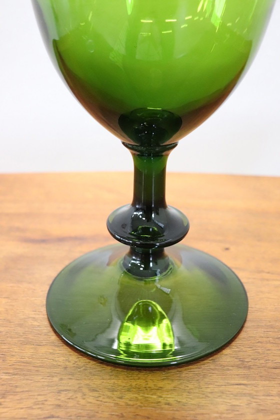 Image 1 of Vase italien en verre d'art vert, années 1960