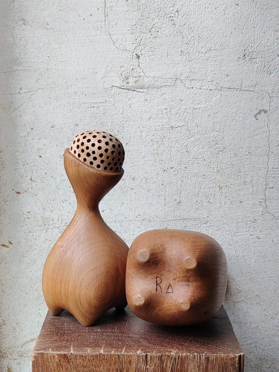 Oggetti decorativi in legno, due pezzi, retroDom, Marrone, Organic Modern (foto 8 di 9)