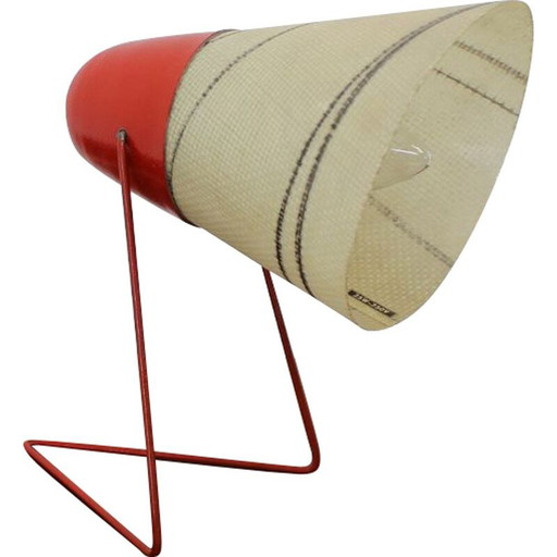Lámpara de mesa vintage de metal y plástico, Checoslovaquia, 1960