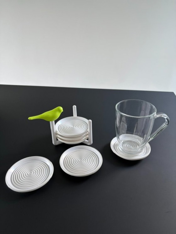Set of 6 Design Coasters with Bird – White/Green – Table accessories, Other (photo 12 of 15)