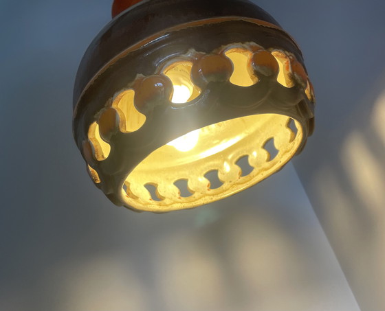 Image 1 of Set di 2 lampade a sospensione PAN Fat Lava Orange