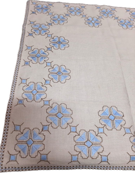 Image 1 of Vintage Hand Embroidered Tablecloth 60 x 60 cm