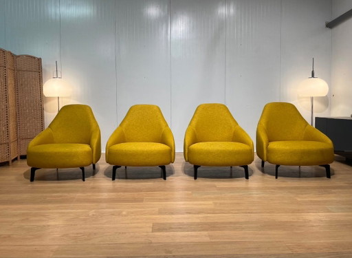 Sillón Leolux Jill amarillo (4 unidades) en perfecto estado.