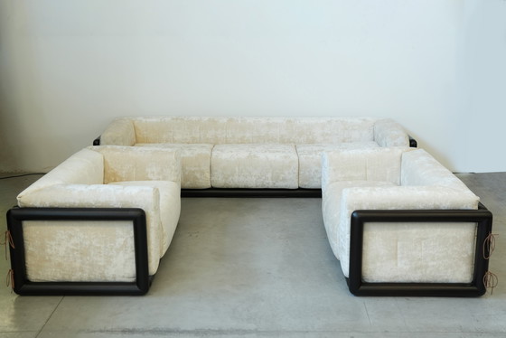 Image 1 of 1973 "Cornaro" Sofa & Fauteuil Set door Carlo Scarpa voor Gavina - Iconisch Italiaans Modernistisch Ontwerp