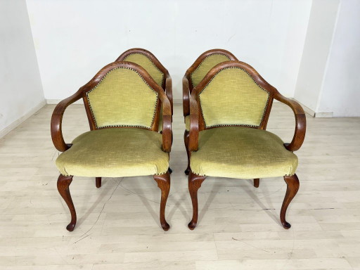 Set di 4 poltrone Chippendale / poltrone vintage / sedie da pranzo