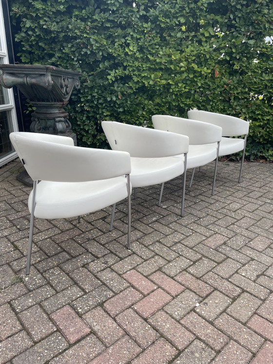 4 Gelderland eetkamerstoelen, Castelijn – Leather, Metal (photo 4 of 15)