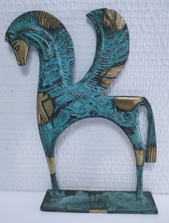Image 1 of estatua pégase bronce pátina verde