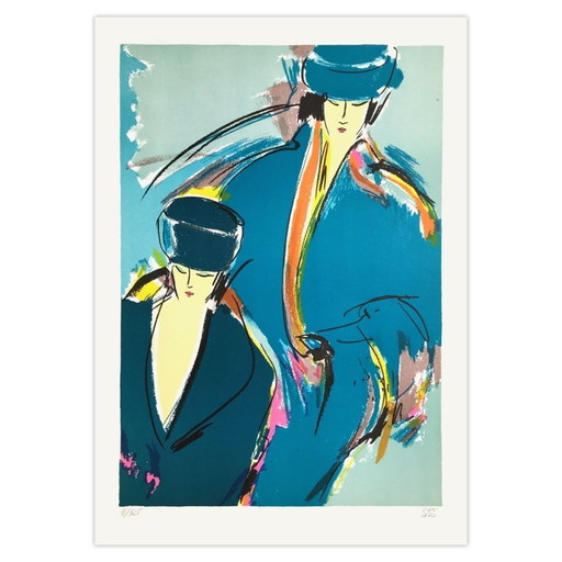 Lien DEZO Les deux mannequins Litografia firmata 1990