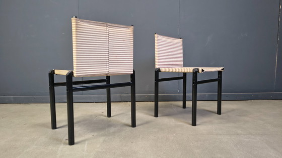 Image 1 of 6er-Set "Mastro" Esszimmerstühle von Afra & Tobia Scarpa für Molteni, Italien, 1980er Jahre