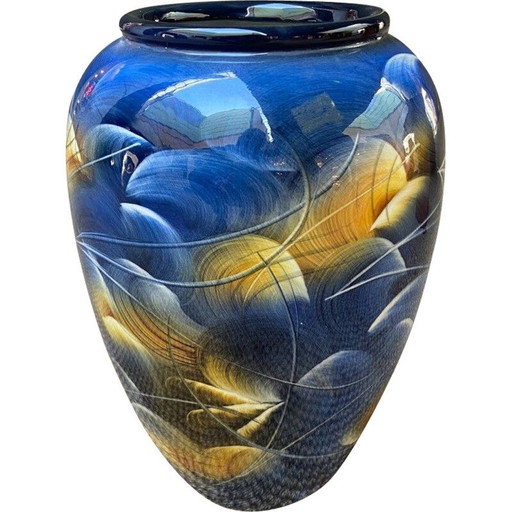 Vintage lacquered ceramic vase by Grech, 2000