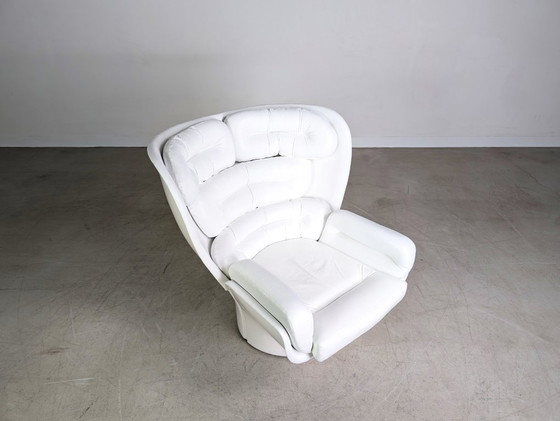 Image 1 of Sedia Elda originale Joe Colombo poltrona Vintage Comfort in pelle bianca