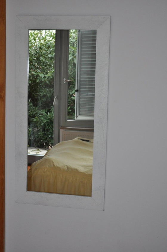 White Painted Mirror, 1980s – Glass (photo 5 of 9)