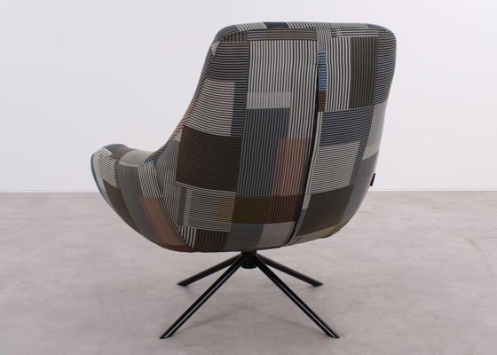 Softline Noomi Swivel Armchair – Maharam Assembled Check – Multicolor – Swivel chairs, Cotton, Metal (photo 4 of 6)