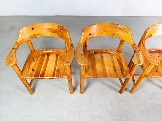 Image 1 of Set van 6 Rainer Daumiller fauteuils vintage stoel grenen