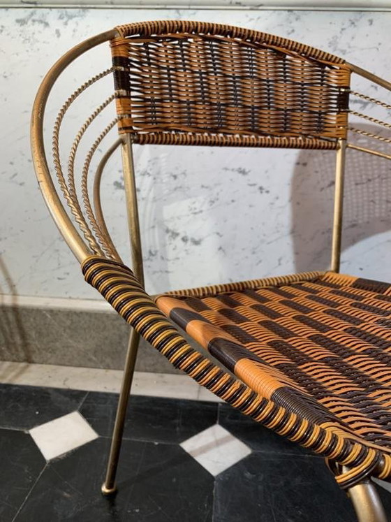 Vintage Italian Garden Patio Scoubidou Armchairs, 1950s, Set of 6 – Plastic, Iron, Italian Design (photo 4 of 18)