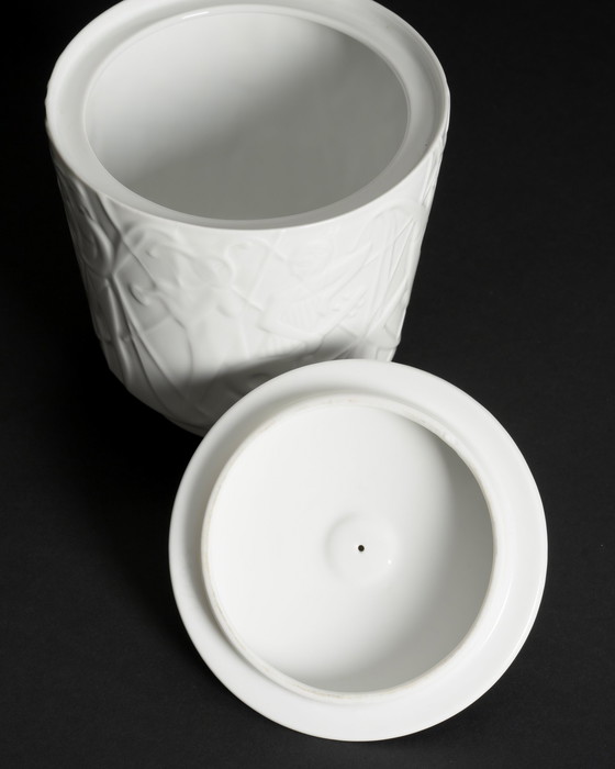 Image 1 of Mid Century KURT WENDLER pour EDELSTEIN "ATHEN" Vase en porcelaine et couvercle-Boîte 1957