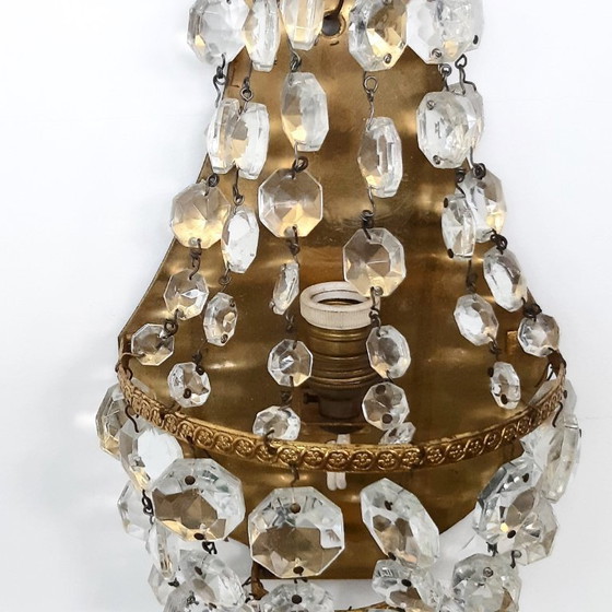 Image 1 of 1950s crystal wall lamps - Set of 2