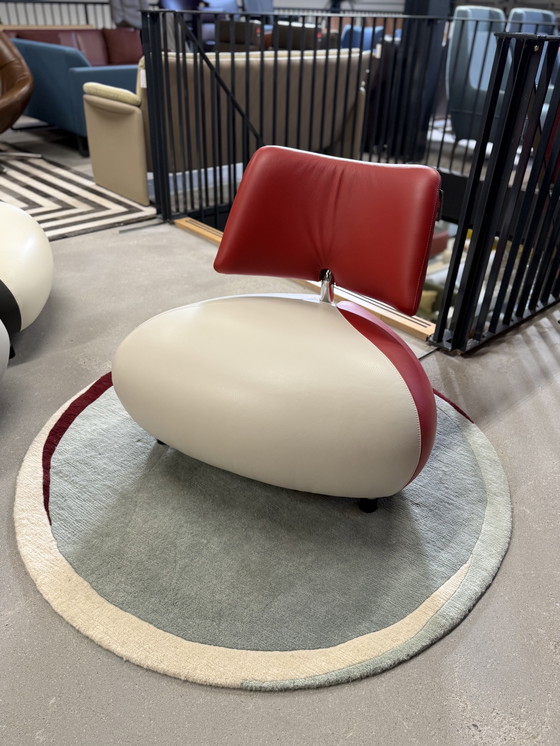 Image 1 of Leolux Pallone Fauteuil Rood Design Stoel Leer