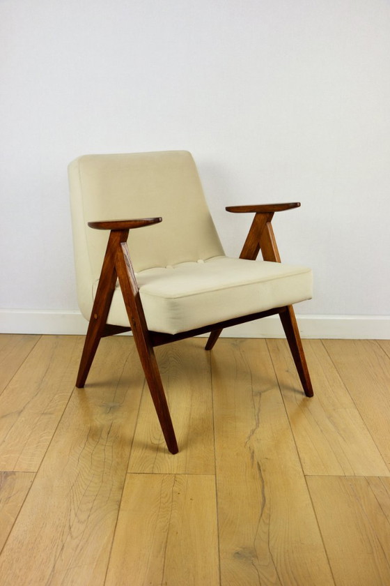 Image 1 of Sessel Chierowski 366, 1970er Jahre, beige, dunkle Eiche