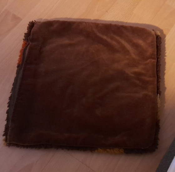 Image 1 of Sofa cushion, 1970s, knotted using latch-hook technique