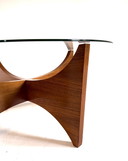 Vintage teak & glas salontafel ‘60