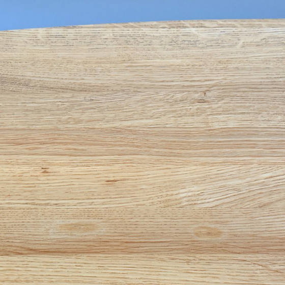 Image 1 of Organisch eiken eettafel met stalen matrixpoot, Hjort Knudsen