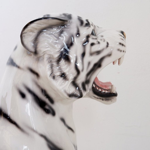 Ceramic White Tiger - Ceramiche boxer, Italy
