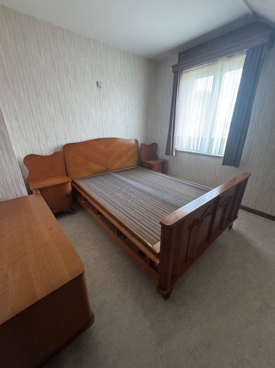 Image 1 of Vintage bed with two vintage nightstands