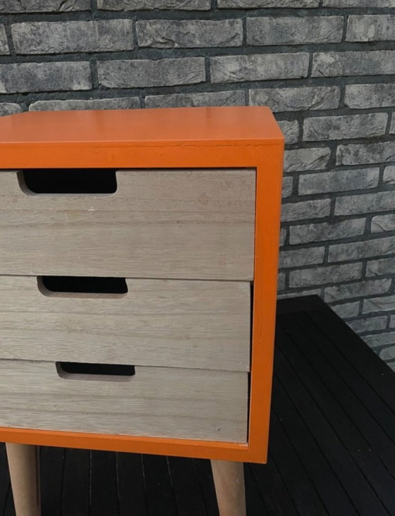 Image 1 of Retro bedside table orange