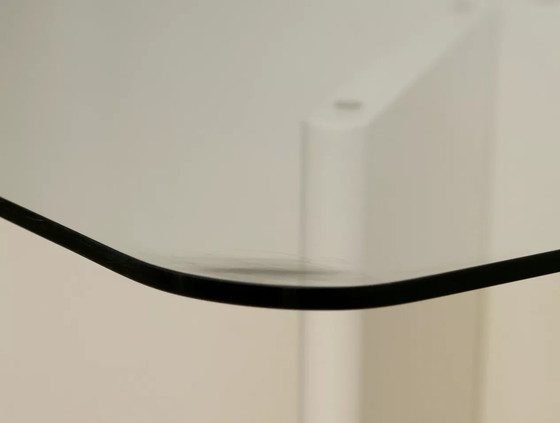 Image 1 of Table Basse Bois Laqué et Dalle de Verre