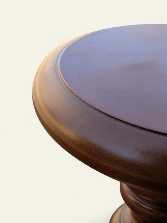 Rara colonna porta piante in legno massello tornita a mano – Vintage Mid-Century, inutilizzata, decorazione (photo 8 of 11)