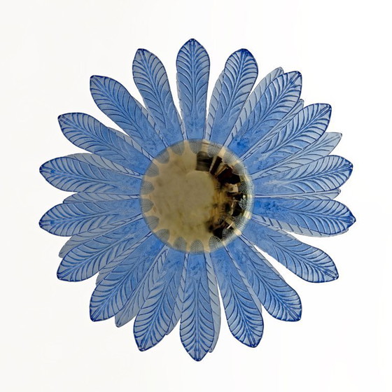 Image 1 of Mid-Century Modern Palm Leaves Big Chandelier Murano Glass and Brass