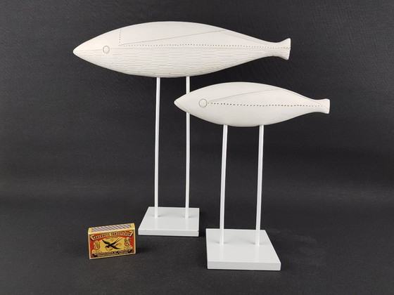 Image 1 of Conjunto de 2 peces de cerámica con soporte – Aldo Londi para Bitossi – Colección Arkitectura (Italia)