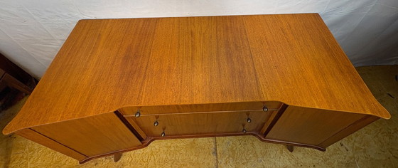 Image 1 of Mid-Century Retro Vintage Teak Sideboard by William Lawrence 1960  Elegant Storage • Beautiful Teak Grain • British Mid-Century 