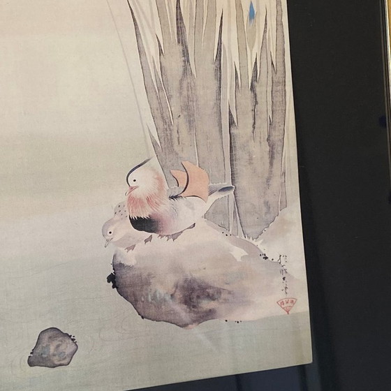 Image 1 of Tableau ancien Iris lithographie fleur 