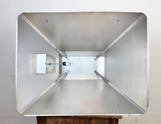 Image 1 of Grande lampada a sospensione industriale in argento di Elektrosvit, anni '70