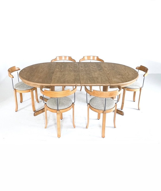 Image 1 of Vintage Extendable Oak Dining Table '60s