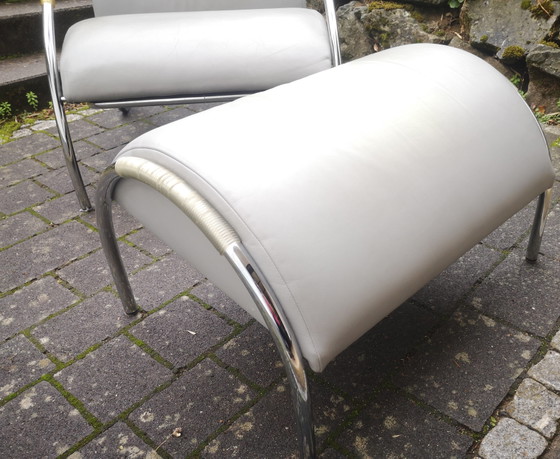COR „Zyklus“ Lounge Chair & Ottoman, Design Peter Maly (1984), Armchairs, Leather, Black (photo 6 of 12)