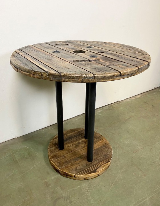 Image 1 of Table basse ronde de style industriel vintage, années 1960