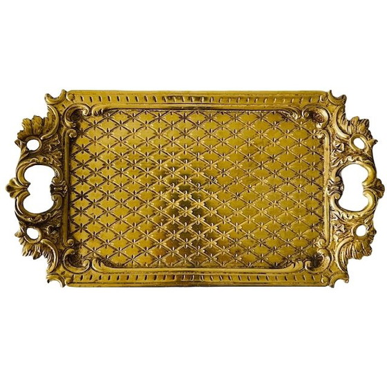 Image 1 of Vassoio francese d'epoca in ottone barocco 1930